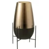 PARIS PRIX - Vase en verre design "milan" 48cm or & noir