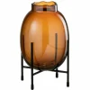 PARIS PRIX - Vase sur pied design "tonato" 25cm marron & noir