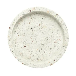 PARIS PRIX - Vide-poche en ciment "terrazzo" 12m blanc