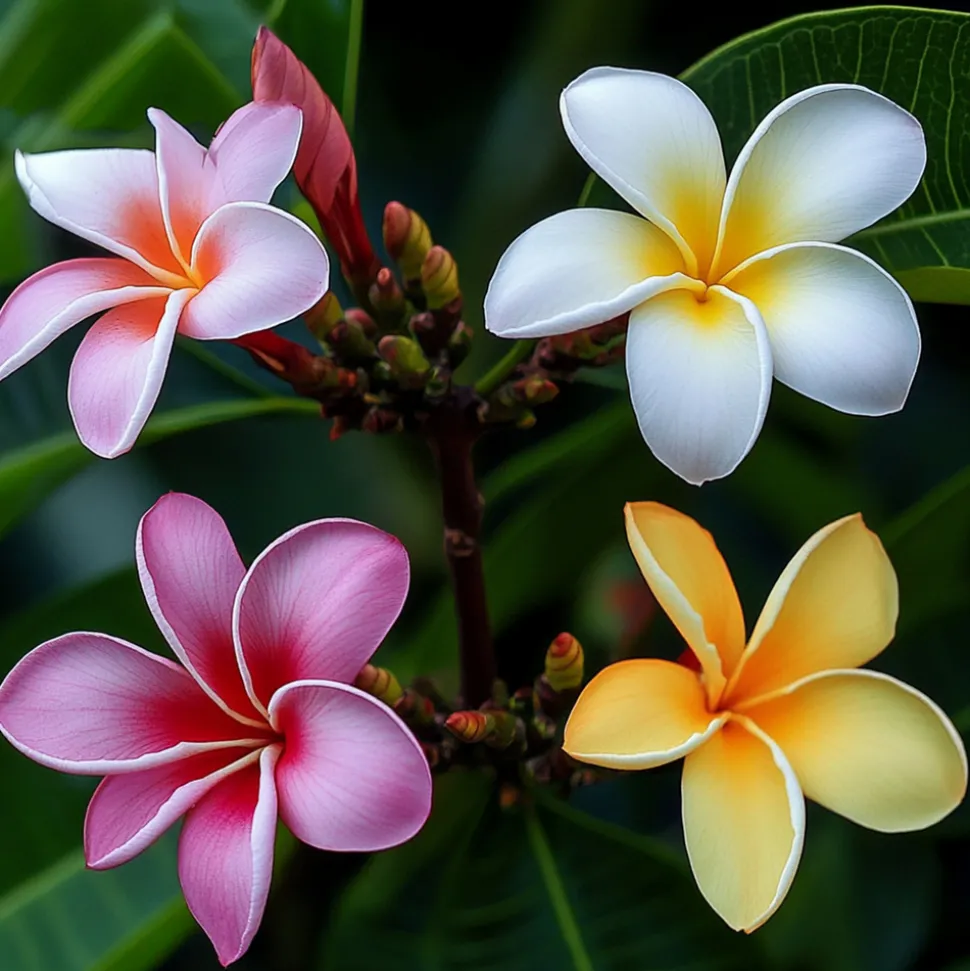 PLANT IN A BOX - Frangipanier - plumeria rubra 'hawaii' - hauteur 45-55cm - ⌀17cm