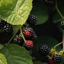 PLANT IN A BOX - Mûrier - set de 2 - rubus fruticosus 'thornfree' - hauteur 50-60cm - ⌀15cm