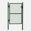 Portillon de jardin en métal vert. Double sens d'ouverture. Avec serrure.150x87cm