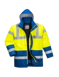 PORTWEST - Parka bicolore traffic couleur : jaune/royal taille l - portwest