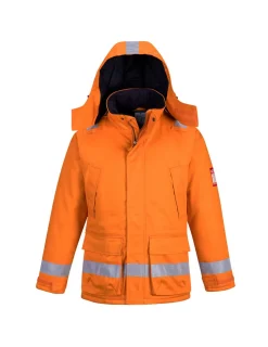 PORTWEST - Parka hiver fr anti-statique couleur : orange taille l - portwest