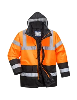 PORTWEST - Parka hv bicolore couleur : orange/noir taille xxl - portwest