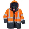 PORTWEST - Parka hv bizflame rain multi-risques couleur : orange/marine taille s - portwest
