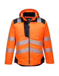 PORTWEST - Parka hv pw3 couleur : orange/noir taille m - portwest