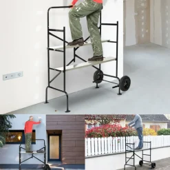 PROBACHE - Echafaudage mobile sur roues l.140xl.78xh.135 cm avec 2 plateformes