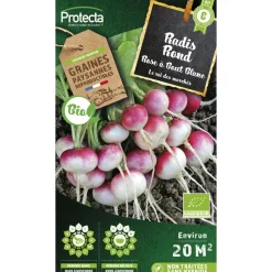 PROTECTA - Graines paysannes - radis rond rose à bout blanc bio