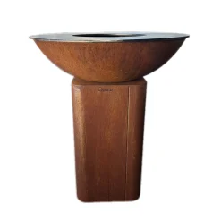 QUOCO - Brasero curvo medium corten ø84- quoco + housse + petit couvercle