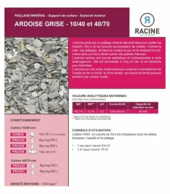 RACINE - Paillage minéral ardoise grise calibre 40/70mm, big bag 500 l - pro435