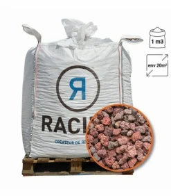 RACINE - Paillage minéral en pouzzolane rouge 7/15 big bag 1 m3 pour 20m2