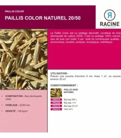 RACINE - Paillis color naturel 20/50mm, big bag de 1 m3 - pro69