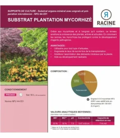 RACINE - Substrat plantation mycorhizé, sac 50l, croissance et protection - pro443
