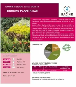 RACINE - Terreau plantation enrichi en tourbe 48 sacs 50 litres