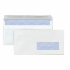 RAJA - 400 enveloppes blanches en papier avec fenêtre - 11 x 22 cm