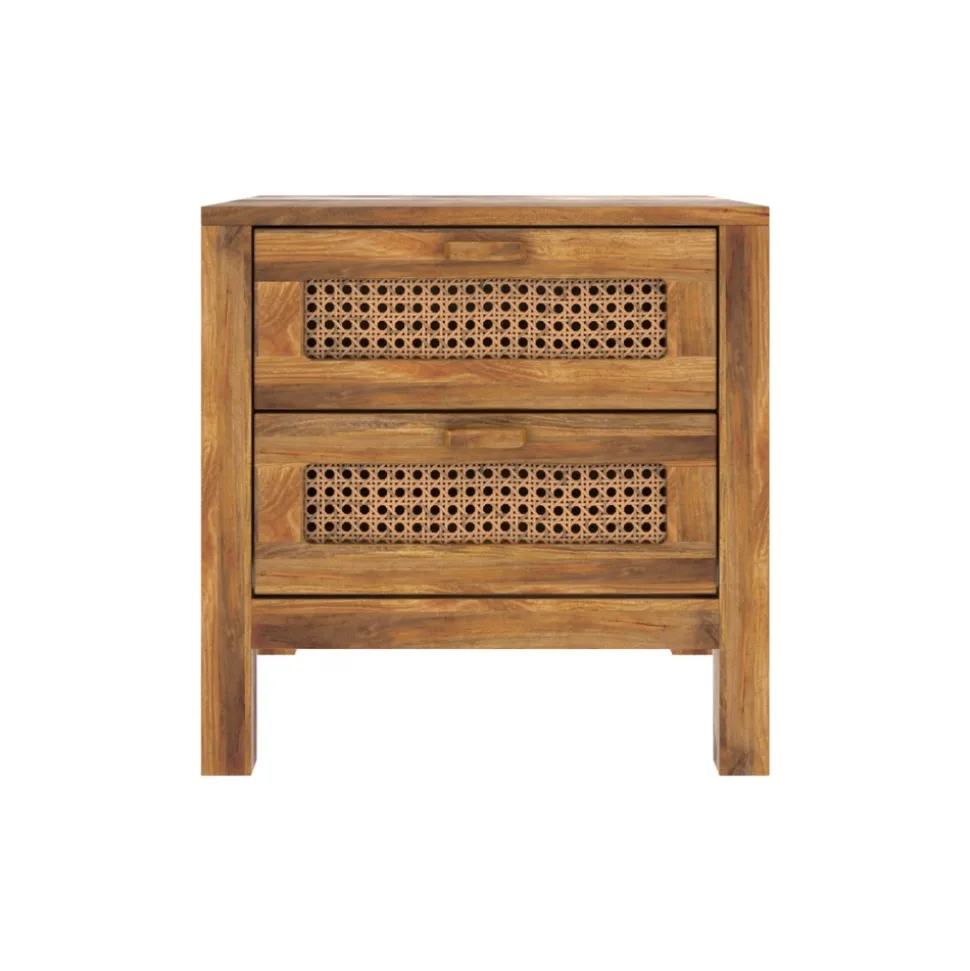 RENDEZ-VOUS DÉCO - Tiki - table de chevet 2 tiroirs en cannage
