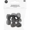 RICO DESIGN - 8 perles rondes fantaisies - bois noir - 22 mm