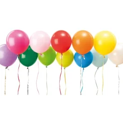 RICO DESIGN - Ballons couleurs mixées, haut. 30 cm, x 12 pièces