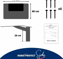 ROBOT PROTECT - Abri robot tondeuse multimarque ROBOT PROTECT Side 60 x 70 x 28 cm | Résistant aux intempéries Protection UV | Made in Europe