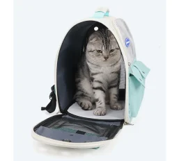 Sac à dos pour chat mcboson vert, anti-griffes pratique, bonne ventilation