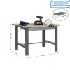SIMONRACK - Etabli simonwork bt6l mdf 1box 1800x750 gris/bois - 865x1800x750 600kg - simonrack