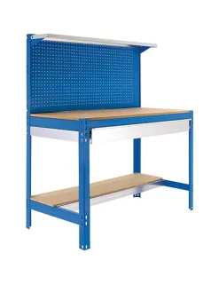 SIMONRACK - Etabli simonwork bt3 box 900 bleu/bois bleu/bois 1445x910x610 - simonrack