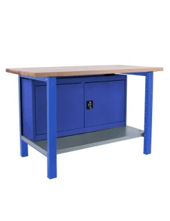 SIMONRACK - Etabli simonwork bt6 pro laminate cabinet 1500 bleu/hêtre bleu/hêtre 865x1500x750 - simonrack