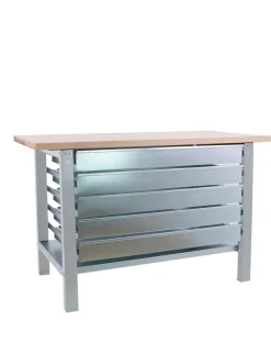 SIMONRACK - Etabli simonwork bt6 pro laminate 5box 1800 gris/hêtre gris/hêtre 865x1800x750 - simonrack