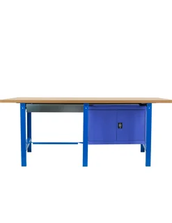 SIMONRACK - Etabli simonwork bt6 mdf tandem 1box 1cab 2100 bleu/bois bleu/mdf 865x2100x750 - simonrack