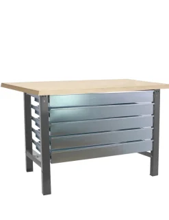 SIMONRACK - Etabli simonwork bt6 mdf 5box 1500x750 gris/bois gris/mdf 865x1500x750 - simonrack