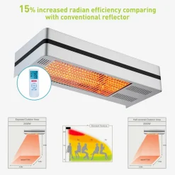 SINED - Chauffage de terrasse infrarouge argente 2000w sined caldo i box