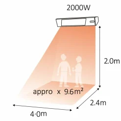 SINED - Chauffage infrarouge cristal noir sined caldo vetro nero 2000