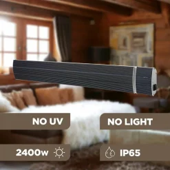 SINED - Chauffage mural infrarouge wifi 2400w black heat 2400 wifi