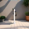 SINED - Fontaine de jardin en aluminium blanc avec tuyau de 75 m et pistolet a 8 jets