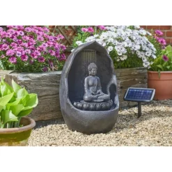 SMART GARDEN - Fontaine solaire bouddha autonome avec batterie