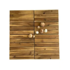 SNAP & GO - Dalle en bois acacia huilé snap & go (lot de 4) - chêne moyen 30 x 30 cm
