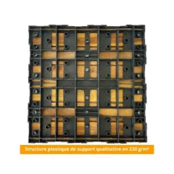 SNAP & GO - Dalle en bois acacia huilé snap & go (lot de 4) - chêne moyen 30 x 30 cm