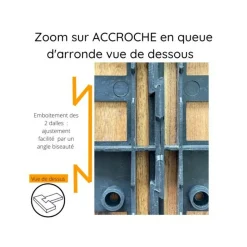 SNAP & GO - Dalle en bois acacia huilé snap & go (lot de 4) - chêne moyen 30 x 30 cm