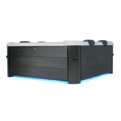 Spa rigide oslo plus mspa 6 personnes gris. 4 coussins. Bâche incluse. Hydromassages système. 180 x 180 x 65 cm