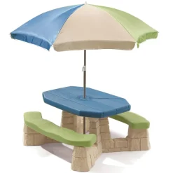 STEP2 - Table de pique-nique avec parasol aqua