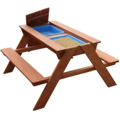SUNNY - Table de pique-nique dave bac à sable et eau marron