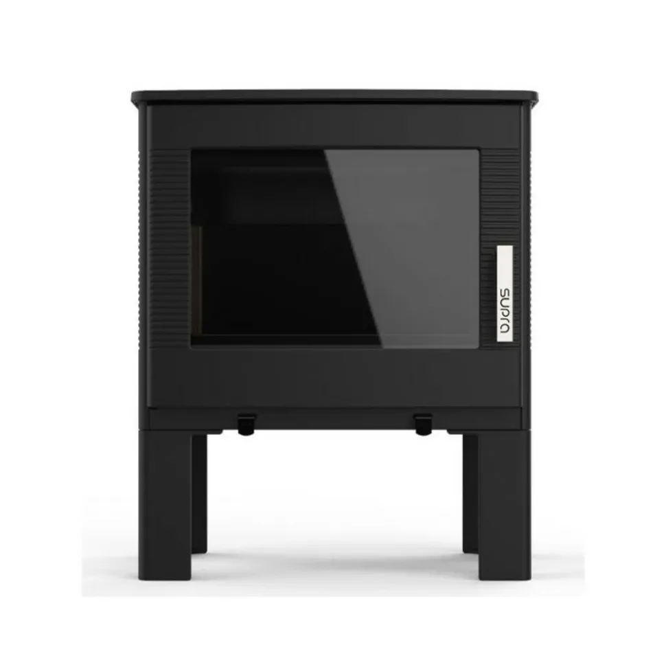 SUPRA - Fr9016110b -poêle à bois-vision horizontale - fonte - noir - sortie arr supra - gaby