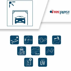 TECPLAST - Bâche carport micro-perforée tecplast mp460cp 3x6 m - verte - garantie 5 ans