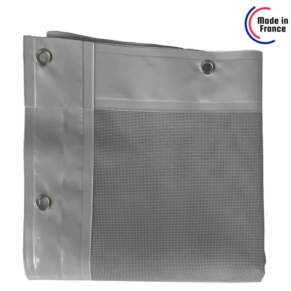 TECPLAST - Toile pergola micro-perforée tecplast mp460pr 3x5 m - grise - garantie 5 ans
