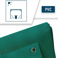 TECPLAST - Toile pergola micro-perforée tecplast mp460pr 4x4 m - verte - garantie 5 ans