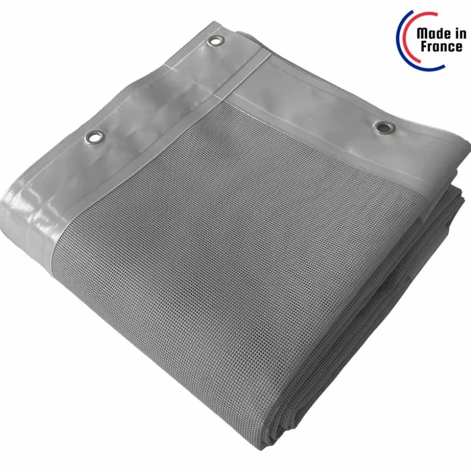 TECPLAST - Toile pergola micro-perforée tecplast mp460pr 3x6 m - grise - garantie 5 ans