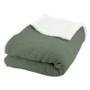 TISSERAY - Tisseray - plaid sherpa et gaze de coton