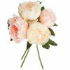TOILINUX - Lot 2x bouquet de fleurs artificielles - h. 30 cm - rose