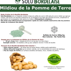 TOUT POUR LES NUISIBLES - Solu'bordelaise - 1 kg de bouillie bordelaise - mildiou de la pomme de terre- utilisable agriculture biologique